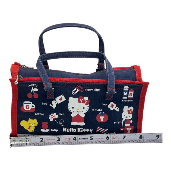 2007 Sanrio Smiles Hello Kitty Rorry Bear Rabbit Navy Red Art Supply Pouch Bag - Picture 2 of 13